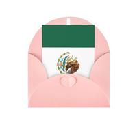 FKGKDF Carte de vœux imprimée drapeau du Mexique, papier nacré avec enveloppe, pour Noël/anniversaire/Saint-Valentin