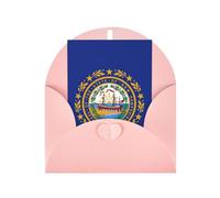 FKGKDF Carte de vœux imprimée drapeau du New Hampshire, papier nacré avec enveloppe, pour Noël/anniversaire/Saint-Valentin