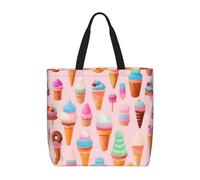 FKGKDF De nombreux sacs fourre-tout colorés à imprimé crème glacée, sac à bandoulière à fermeture éclair, grande capacité, pour le shopping, le travail, le quotidien