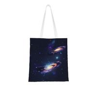 FKGKDF Galaxy In The Universe Sac fourre-tout en toile polyester avec poignées renforcées, réutilisable
