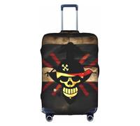 FKGKDF Housse de protection pour valises - Motif drapeau pirate - Installation simple et pratique, blanc, Small, Tendance
