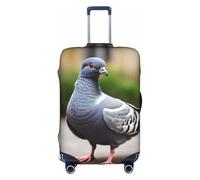 FKGKDF Housse de protection pour valises - Motif pigeon gris - Installation simple et pratique, blanc, Medium, Tendance
