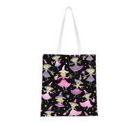 FKGKDF Sac fourre-tout en toile de polyester avec poignées renforcées, motif sorcière bohème, réutilisable
