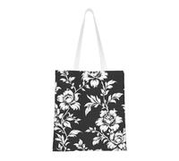 FKGKDF Sac fourre-tout en toile de polyester imprimé damassé, sac de courses avec poignées renforcées, réutilisable