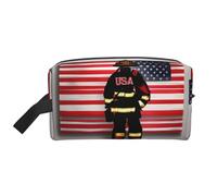 FKGKDF Trousse de toilette de voyage avec motif drapeau des États-Unis - Grande capacité de rangement pour cosmétiques et articles de toilette - Rouge à rayures