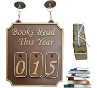 FKGQWZETK Nouveau Panneau de bibliothèque Suspendu Style Maison de Campagne Rustique (2025). Suivez Vos lectures annuelles. Comptoir en Bois personnalisé.