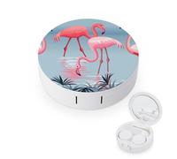 fkgvwo Étui À Lentilles De Contact Flamant Rose Étui À Lunettes De Voyage avec Miroir Et Pinces À Épiler