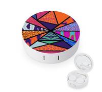 fkgvwo Étui À Lentilles De Contact Géométrie Colorée Étui De Rangement pour Lentilles De Contact Portable