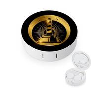 fkgvwo Étui À Lentilles De Contact Phare Doré Étui À Lunettes De Voyage avec Miroir Et Pinces À Épiler