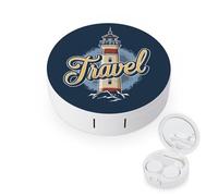 fkgvwo Étui À Lentilles De Contact Phare Étui À Lunettes De Voyage avec Miroir Et Pinces À Épiler