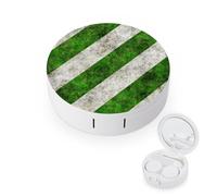 fkgvwo Étui À Lentilles De Contact Rayures Vertes Blanches Étui De Rangement pour Lentilles De Contact Portable
