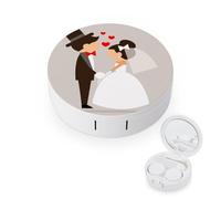 fkgvwo Étui À Lentilles De Contact Se Marier Étui À Lunettes De Voyage avec Miroir Et Pinces À Épiler