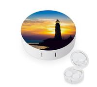 fkgvwo Etui pour Lentilles De Contact Phare sur La Plage Boite À Lentilles De Contact pour Maison Voyage