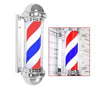 FKHFTI Poste de barbier Panneau de poteau de barbier Éclairage rotatif Raye Poteau illuminateur Coiffure Suspendu Mural Lumières LED encastrées Rouge/Bleu/Blanc (Rouge Bleu Blanc)