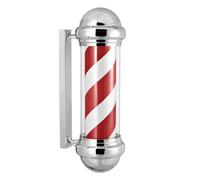 FKHFTI Poste de barbier Panneau de poteau de barbier Éclairage rotatif Raye Poteau illuminateur Coiffure Suspendu Mural Lumières encastrées LED, Rouge, Bleu, Blanc (Rouge et Blanc)