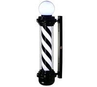 FKHFTI Poteau de barbier LED, lumière de panneau de barbier de 80 cm avec rayures lumineuses rotatives pour lampe murale de coiffeur (Rayes blanches et noires)