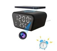 FKINGLRK Horloge Numérique Multi-Affichage Caméra Noir 1080P Détecteur de Mouvement Bureau