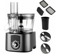 FKINGLRK Robot culinaire, 600 W, 5 L, Coupe-légumes électrique Professionnel, mixeur, broyeur, Presse-Agrumes, pour Viande hachée, coupée en dés, râpée ou tranchée