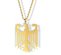 fKiZanthene Chaîne pour homme avec motif aigle en acier inoxydable aspect doré, design irrégulier, chaîne pour les fêtes en plein air, les fêtes et les occasions commémoratives