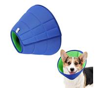 fKiZanthene Collier conique réglable pour chien, collier de récupération souple en bleu (taille S), 23-35 cm de long pour la protection des plaies post-opératoires