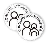 fKiZanthene Conduite Accompagnée Autocollant, Lot de 2 Disques Adhésifs PVC, Résistant à l'eau et au Soleil pour Voiture, Auto-École, Parking