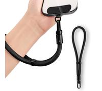 fKiZanthene Dragonne Téléphone Portable, Cordon Noir en Polyester avec Clip Attache Sécurité, Lanière Téléphone pour Travail, Maison et Activités Extérieures