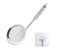 fKiZanthene Écumoire en acier inoxydable 32 cm avec passoire fine 100 mailles, ustensile de cuisine comme louche à mousse et cuillère à égoutter pour la cuisine, la maison et la cuisine en extérieur