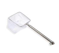 fKiZanthene Épuisette Aquarium Télescopique Carrée en Nylon avec Manche en Acier Inoxydable Filet Fin pour Poissons Crevettes et Débris