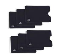 fKiZanthene Etui Carte Bancaire Anti Piratage avec Protection RFID, Lot de 6 Protège Carte Bleue Noir pour Wallet, Pochette Blocage NFC pour Crédit Identité et Transport