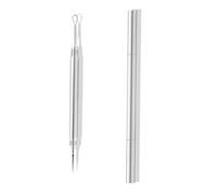 fKiZanthene Extracteur Point Noir avec Aiguilles Fines en Acier et Aluminium, Tire Comedon Double Tête à Capuchon, Outil Portable pour Nettoyage de la Peau et Soins du Visage