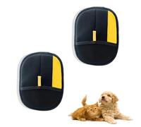 fKiZanthene Gant d'épilation pour chiens et chats - Deux gants de toilettage avec structure de brosse des deux côtés pour le toilettage et le massage à la maison