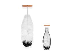fkiZanthene goupillon bouteille 35 cm compatible avec Sodastream verre, brosse de nettoyage avec poils durs et éponge douce, manche bois long pour entretien quotidien