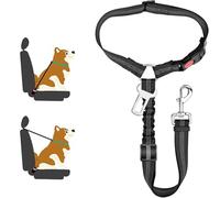 fKiZanthene Harnais de voiture réglable en nylon pour chien - Harnais de sécurité pour chiens de compagnie - Noir - Pour voyage et promenade