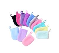 fKiZanthene Lot de 12 Gants Démaquillants Lavables en Flanelle Multicolore, Éponge Démaquillante Visage Réutilisable pour Nettoyage Doux, Coton Lavable pour Tous Types de Peaux à la Maison et en Voyag