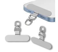 fKiZanthene Lot de 2 Attaches Dragonne Téléphone Portable, Acier Inoxydable Argent, Rotation 360°, Compatible avec Cordons pour Maison et Voyage