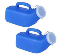 fKiZanthene Lot de 2 bouteilles d'urinoir portables en polyéthylène pour homme, idéales pour la maison, les hôpitaux, les urgences et les voyages, l'extérieur, la voiture, les voyages, le camping Bleu