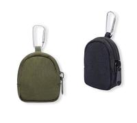 fKiZanthene Lot de 2 mini sacs à dos en toile avec fermeture éclair pour pièces de monnaie, clés et petits objets au quotidien et en déplacement