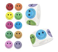 fKiZanthene Lot de 2 rouleaux d'autocollants Smiley - À paillettes - Pour scrapbooking, systèmes de récompense, enseignants, affiches et albums