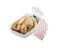 fKiZanthene Lot de 20 sacs à rôtir au four avec attaches, 25 x 38 cm, sacs de cuisson polyvalents pour poulet, dinde, viande et poisson - Sacs à rôtir de dinde qui passent au four