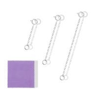 fKiZanthene Lot de 3 Chaînes d’Extension Argentées pour Colliers et Bracelets Rallonges de Chaîne en Alliage avec Fermoir pour Ajuster la Longueur de Bijoux à la Maison ou en Déplacement