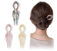 fKiZanthene Lot de 3 épingles à cheveux en forme de U - Design français pour des coiffures élégantes, matériau durable, idéal pour le chignon, le twist français et le style quotidien