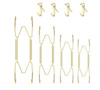 fKiZanthene Lot de 4 cintres pour assiettes murales, tailles de 17,2 cm, 20,4 cm, 25,4 cm/30,5 cm, avec 4 crochets muraux décoratifs pour la maison d'assiettes et d'œuvres d'art