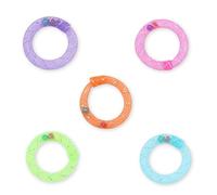 fKiZanthene Lot de 5 anneaux légers en forme de beignet pour chat d'intérieur - Petits jouets en plastique pour frapper et jouer indépendamment à la maison