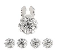 fKiZanthene Lot de 5 cache-boutons avec strass argentés pour décorer les vêtements, chemises, vestes au quotidien et pour les occasions
