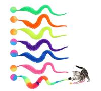 fKiZanthene Lot de 7 balles colorées pour chat - En polyester - Pour jouer, chasser et se déplacer dans l'appartement, la chambre et sous les meubles