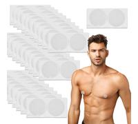 fKiZanthene Lot de Cent Cache-Tétons Homme, Transparents Blancs Ronds à Usage Unique, Anti-Frottement et Anti-Point Proéminent - Pour Running, Gym et Activités Extérieures