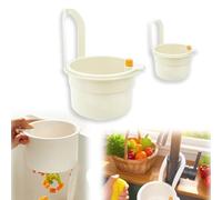 fKiZanthene Lot de Deux Passoires pour Évier en Plastique, Passoire Évier Suspensible avec Fond à Pression, Filtre pour Résidus Alimentaires - Pour Cuisine et Évier