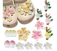 fKiZanthene Lot de Seize Bijoux de Chaussures Fleurs, Pins Crocs en PVC avec Texture Fleuri Réaliste, Accessoire DIY pour Enfants et Amateurs de Mode - Pour Jardins de Jeux et Fêtes d’Anniversaire