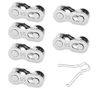 fKiZanthene Maillon rapide chaîne de vélo neuf vitesses, lot de six attaches pour transmission VTT, pièces détachées avec outil pour réparation installation en garage et trail