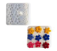 fKiZanthene Moule Silicone Fleur pour Résine Époxy, 3 Formes pour Bijoux (Pendentif, Collier, Boucle d'Oreille) - DIY Loisirs Créatifs